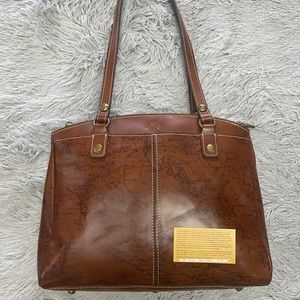 Patricia Nash Poppy Map Collection Riot Rust Like New